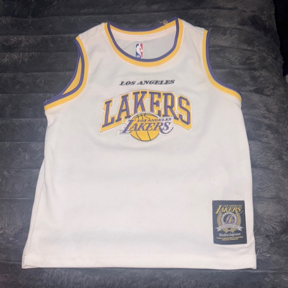 NBA Los Angeles Lakers White and Purple Jersey